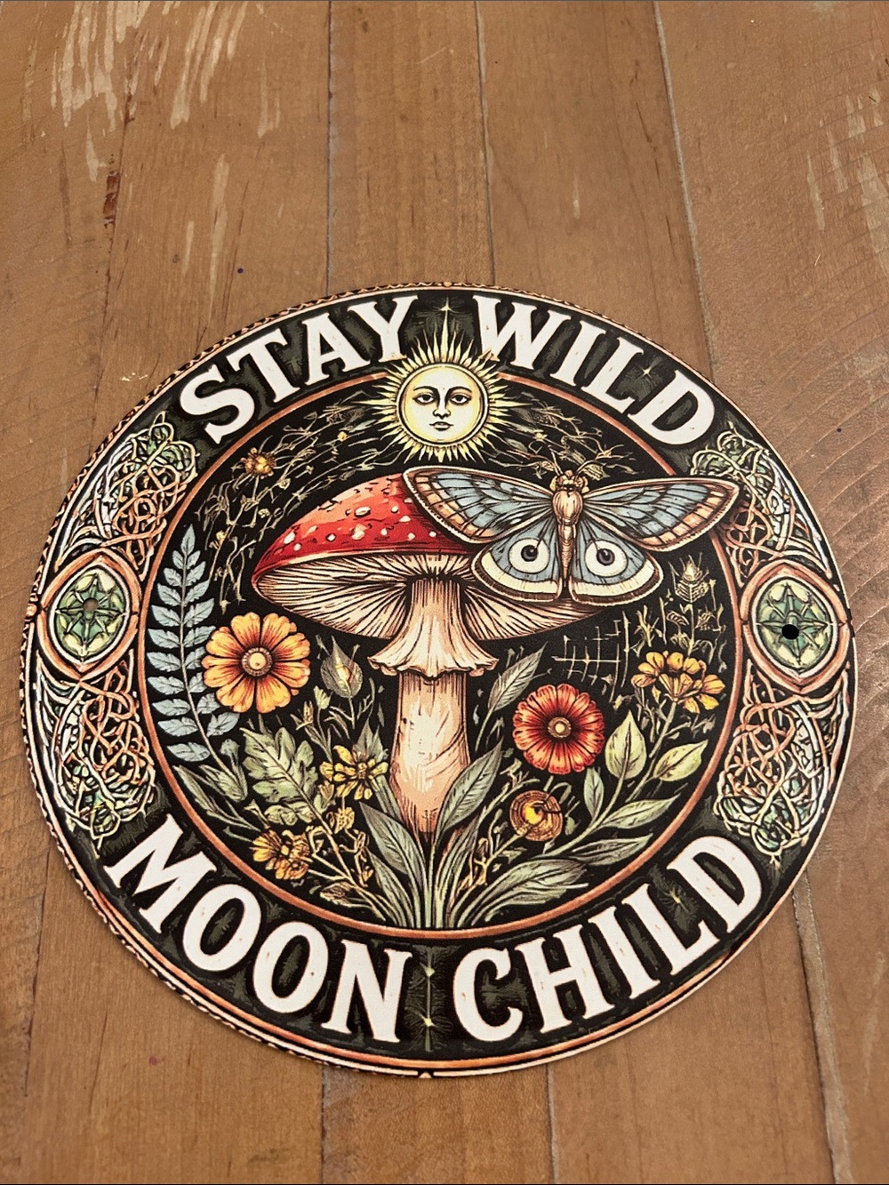 Stay Wild Moon Child Round Wall Decor - Multicolor